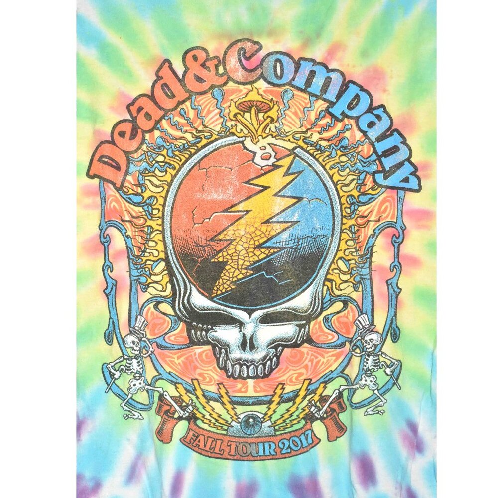 2017 Retro Tie Dye Dead and Company Fall Tour 2017 Hippie T-Shirt XL